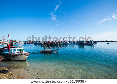 LYSON, VIETNAM - JANUARY 4, 2016: Beautiful seascape in Ly Son island in Quang Ngai, Vietnam.