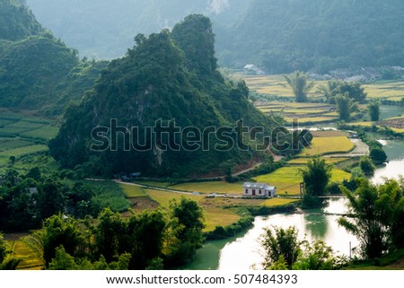 Rice field in Cao Bang province, Vietnam
