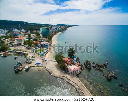 Phu Quoc island from drone. Kien Giang, Vietnam