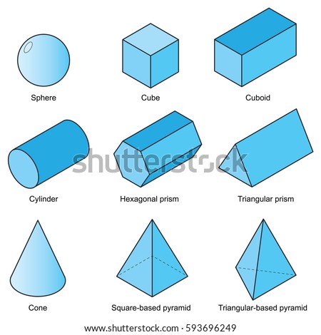 3d Shape Set Isolated On White Stock Vector 593696249 - Shutterstock