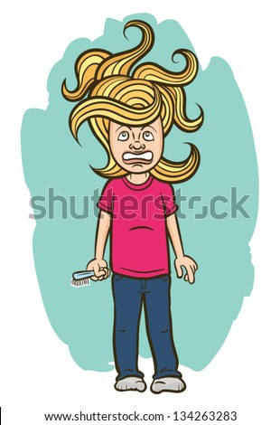 Messy Hair เวกเตอร์สต็อก 134263283 - Shutterstock