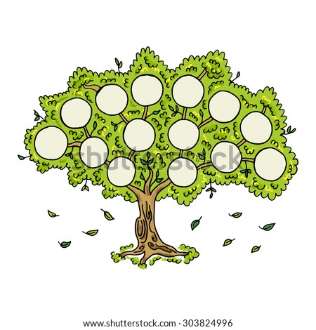 Family Tree On White Background Frames Stock Vector 303824996 Shutterstock Family Tree Template Vintage Vector