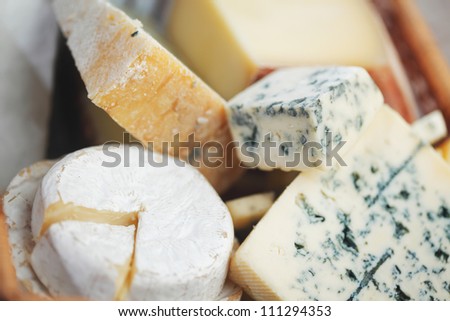 Various types of cheese composition