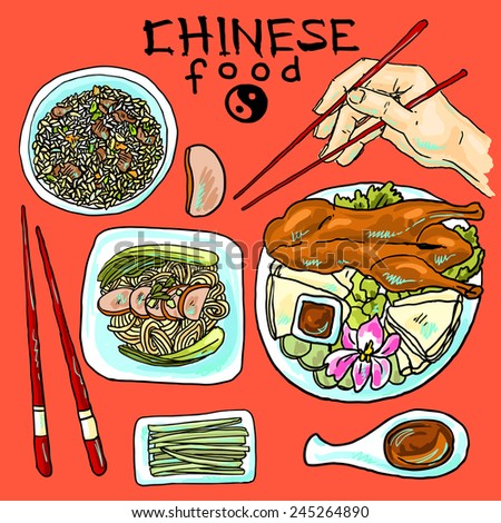 Chinese Food Cartoon Stock Images, Royalty-Free Images & Vectors