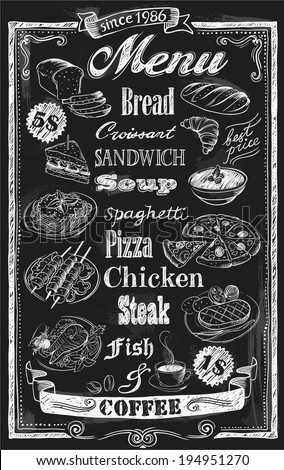 chalk board menu