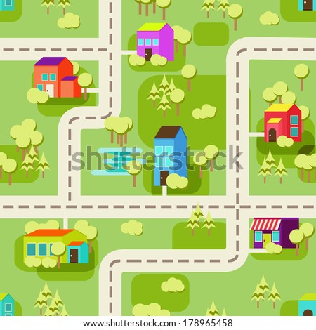 Map Layout Streets Small Town Easy Stock Vector 89059933 - Shutterstock