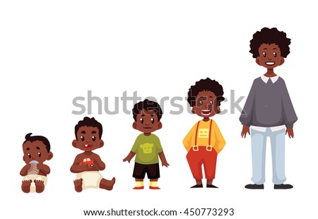 Set Black Boys Newborn Infant Toddler Stock Vector 450773293 - Shutterstock