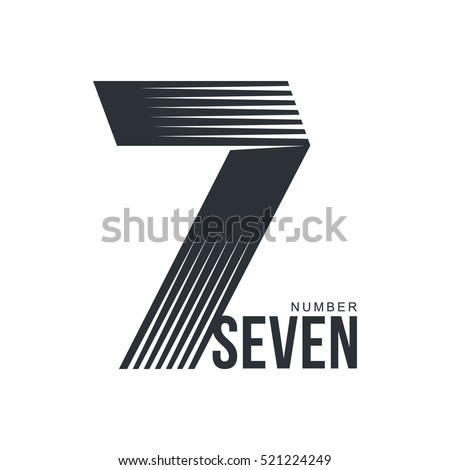 Black White Number Seven Logo Template Stock Vector 521224249 ...