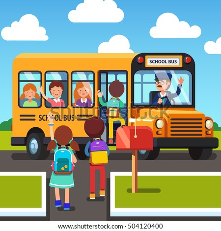 Kids Boys Girls School Pupils Crossing Stock Vector 505431928 ...