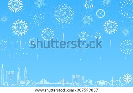firework over the city