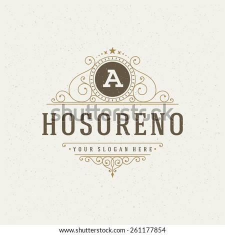 Luxury Logo template flourishes calligraphic elegant ornament lines. Business sign, identity for Restaurant, Royalty, Boutique, Cafe, Hotel, Heraldic, Jewelry, Fashion and other vector illustration