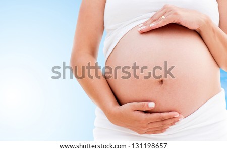 Close up of a cute pregnant belly