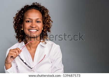 Portrait of a happy business woman smiling