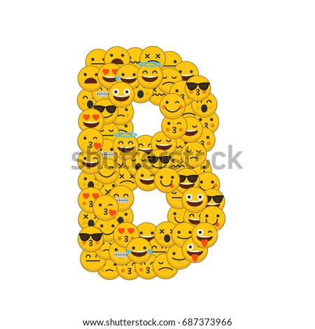 Emoji Smiley Characters Capital Letter B Stock Illustration 687373966 ...