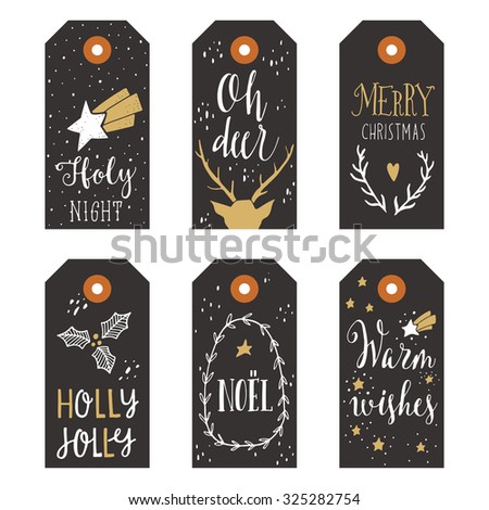 Vintage Christmas Gift Tag Stock Images, Royalty-Free Images &amp; Vectors