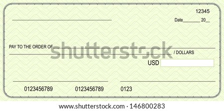 Bank Check Stock Vector 146800283 - Shutterstock