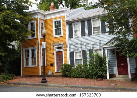 Red Brick Colonial Architecture Style This Stock Photo ...