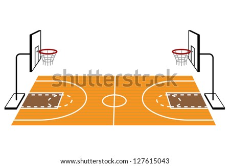 Basketball Court Stock Vector 127615043 - Shutterstock