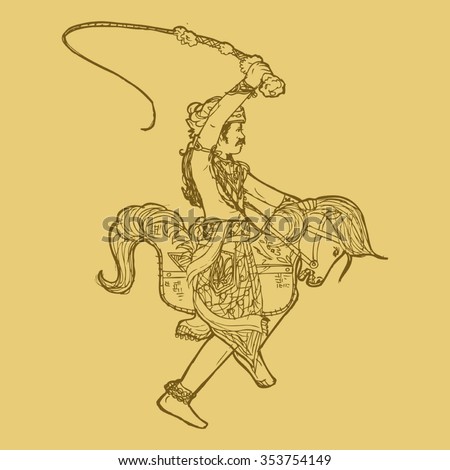 Line Art Illustration Traditional Javanese Indonesian Stock Vector 353754149  Shutterstock