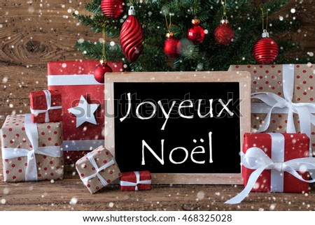 Colorful Tree With Snowflakes, Joyeux Noel Means Merry Christmas