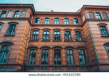 Brick Apartment Building Window low angle view beautiful apartment building stock photo 441610780 Brick Apartment Building Window low angle view beautiful apartment building stock photo 441610780
