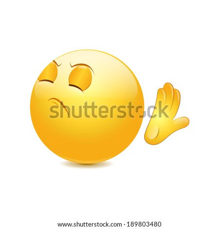 Emoticon Hoping Hard Crossed Fingers Stock Vector 128542607 - Shutterstock