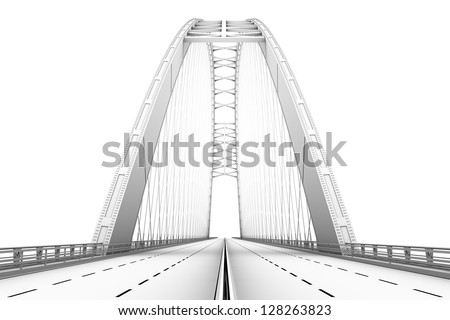 3d wireframe render of a bridge