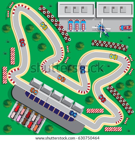 Race Track View Above Vector Illustration Stock Vector 560684500 ...