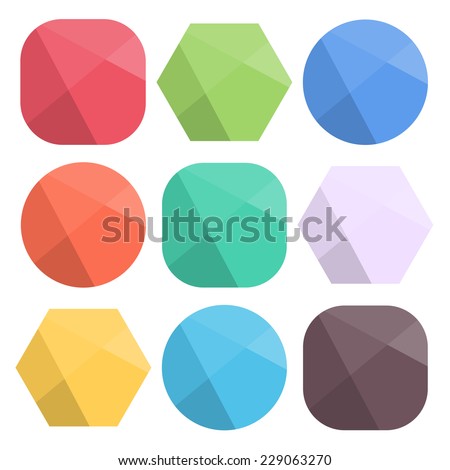 Flat Background Faceted Shapes Icons Simple Stock Illustration ...