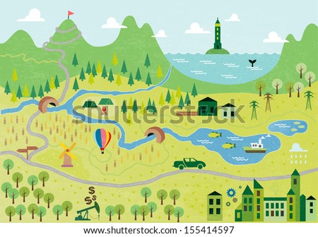 Cartoon Map Stock Images, Royalty-Free Images & Vectors | Shutterstock