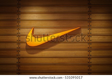Nakhonratchasrima,Thailand, Dec 07, 2016: Nike logo. Nike is a global sports clothes and running shoes retailer. Nike stores are located all over the world