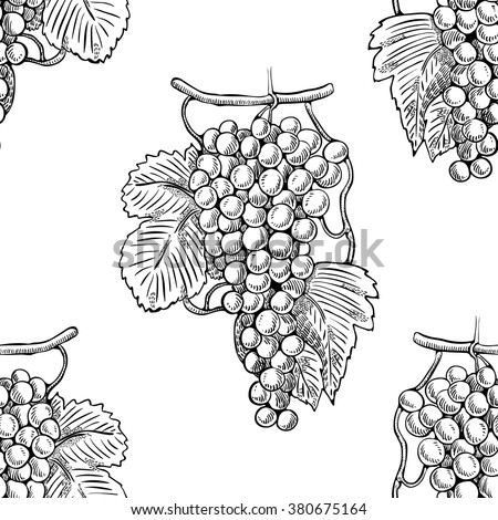 Seamless pattern with grapes