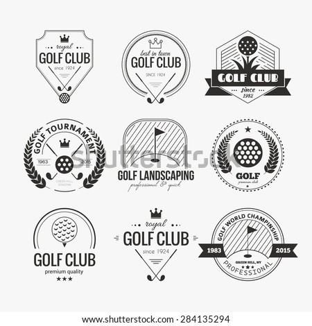 Set Golf Country Club Logo Templates Stock Vector 323917868 - Shutterstock