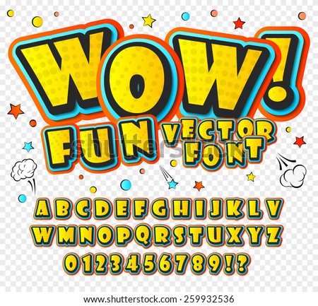 Wow Creative High Detail Font  Your Stock Vector Royalty 