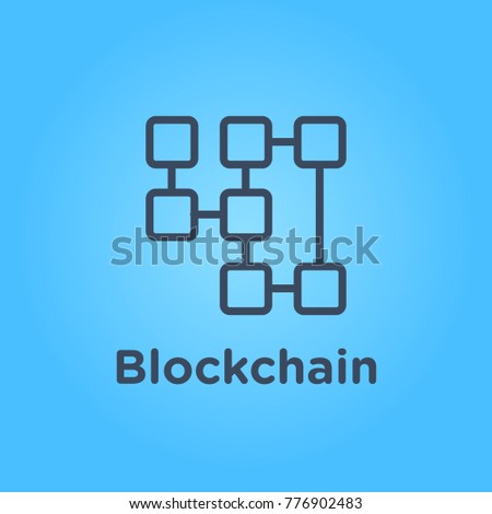 Blockchain Icon Blue Stock Vector 776902483 - Shutterstock