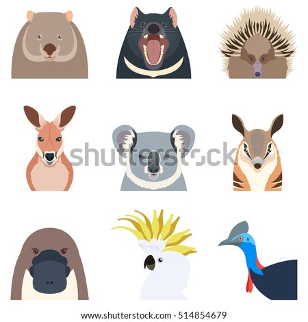 Download Vector Image Australian Animals Flat Icons Stock Vector ...