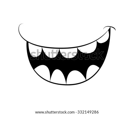 Cartoon Smile Mouth Lips Teeth Vector Stock Vector 332149286 - Shutterstock