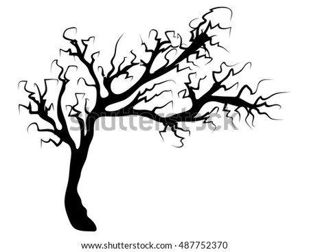 Black Silhouette Branch Tree On White Stock Vector 9174646 - Shutterstock