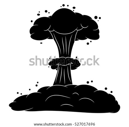 Mushroom Cloud Nuclear Explosion Silhouette Vector Stock Vector ...