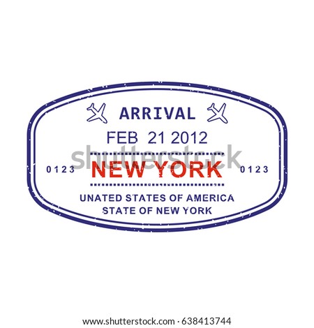 visa from new york france Arrival Passport Vector Stamp York Stock Visa New