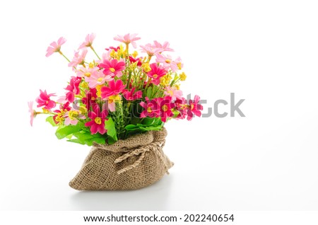 Bouquet flowers isolated on white - stock photo