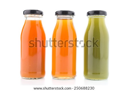 Juice bottle isolated on white background