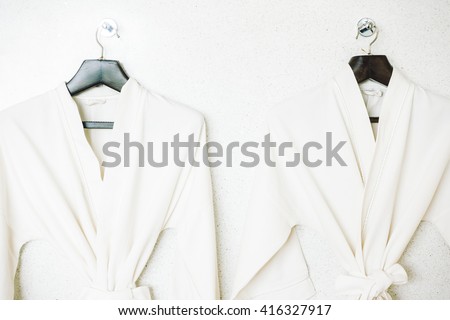 Bathrobe decoration in bathroom interior - Vintage light Filter