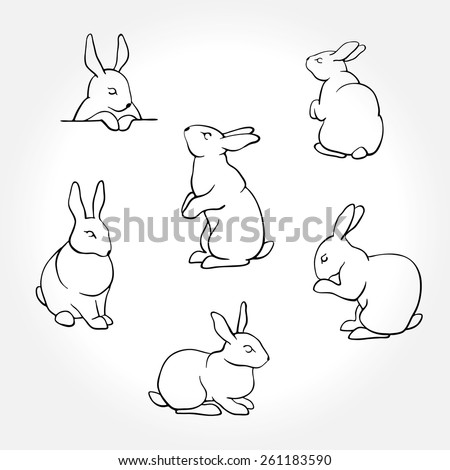Rabbit Silhouette Stock Photos, Images, & Pictures | Shutterstock