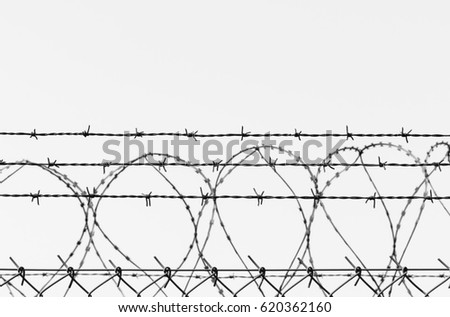 Razor Wire Fence Stock Vector 3704161 - Shutterstock