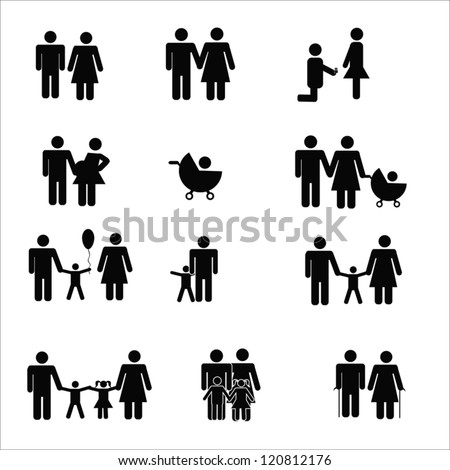 Family Pictogram Set Pictogram Representing Family Stock Vector ...