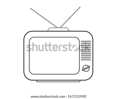 Old Tv Set Hand Drawn Vector Stock Vector 333388445 - Shutterstock