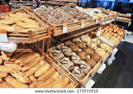Variety Of Baked Products At A Supermarket Variety Baked Products Supermarket Stock Photo Edit Now