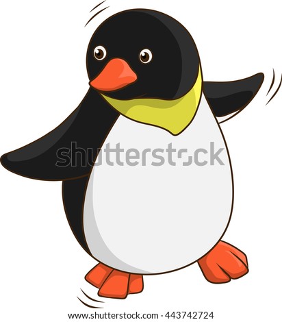 Cartoon Illustration Smiling Penguin On White Stock Illustration ...