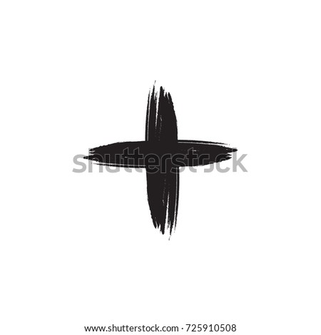 Hand Drawn Black Grunge Cross Icon Stock Vector 408671776 - Shutterstock